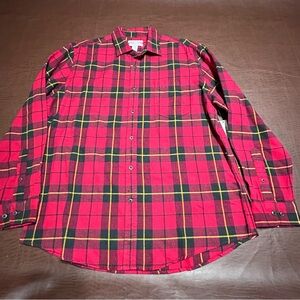 Red Plaid Button-Up Shirt